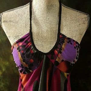 Poetry Tops - Poetry Abstract Multicolored Halter Tunic/Dress Poetry Tops - Poetry Abstract Multicolored Halter Tunic/Dress